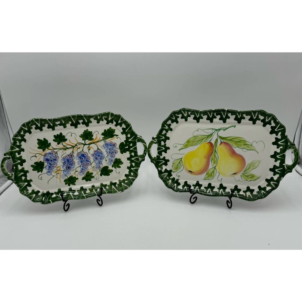 Decorative Green and Yellow Ceramic Platters